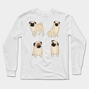 Cute Pug illustration pack Long Sleeve T-Shirt